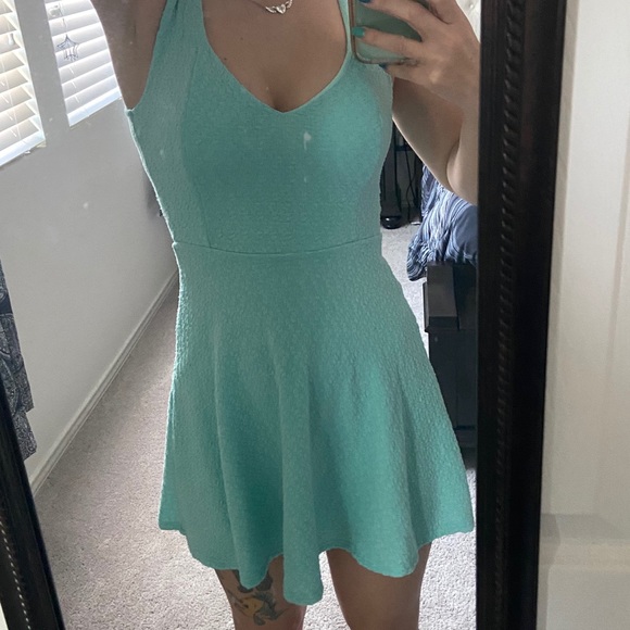 LA Hearts Light Blue Heart Cut Out Summer Dress - Picture 1 of 5